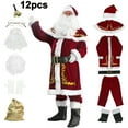 thumbnail image 6 of Deluxe Santa Costume for Men Santa Claus Suit 12pcs. Adults Christmas Jacket -XXXL, 6 of 9