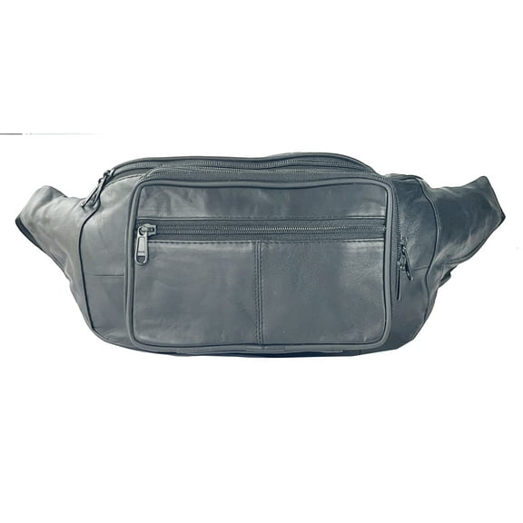 Large Crossbody Waist Bag/Fanny Pack with Adjustable Belt and Multi Zipper Pockets and Card Holder
