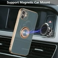 thumbnail image 6 of Electroplated Magnetic Ring Holder Case, 360 Degree with Rotation Metal Finger Ring Holder Magnet Car Holder Soft Silicone Shockproof Cover for iPhone 12 6.1 inch - Gray, 6 of 14
