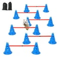 thumbnail image 1 of Ensemble de Cônes pour Chien - 12 Cônes & 6 Tiges Agiles, Équipement d'Entraînement pour Chien à 4 Hauteurs Réglables, Matériau Durable en PVC, Design Empilable, avec Sac de Rangement, 1 of 8