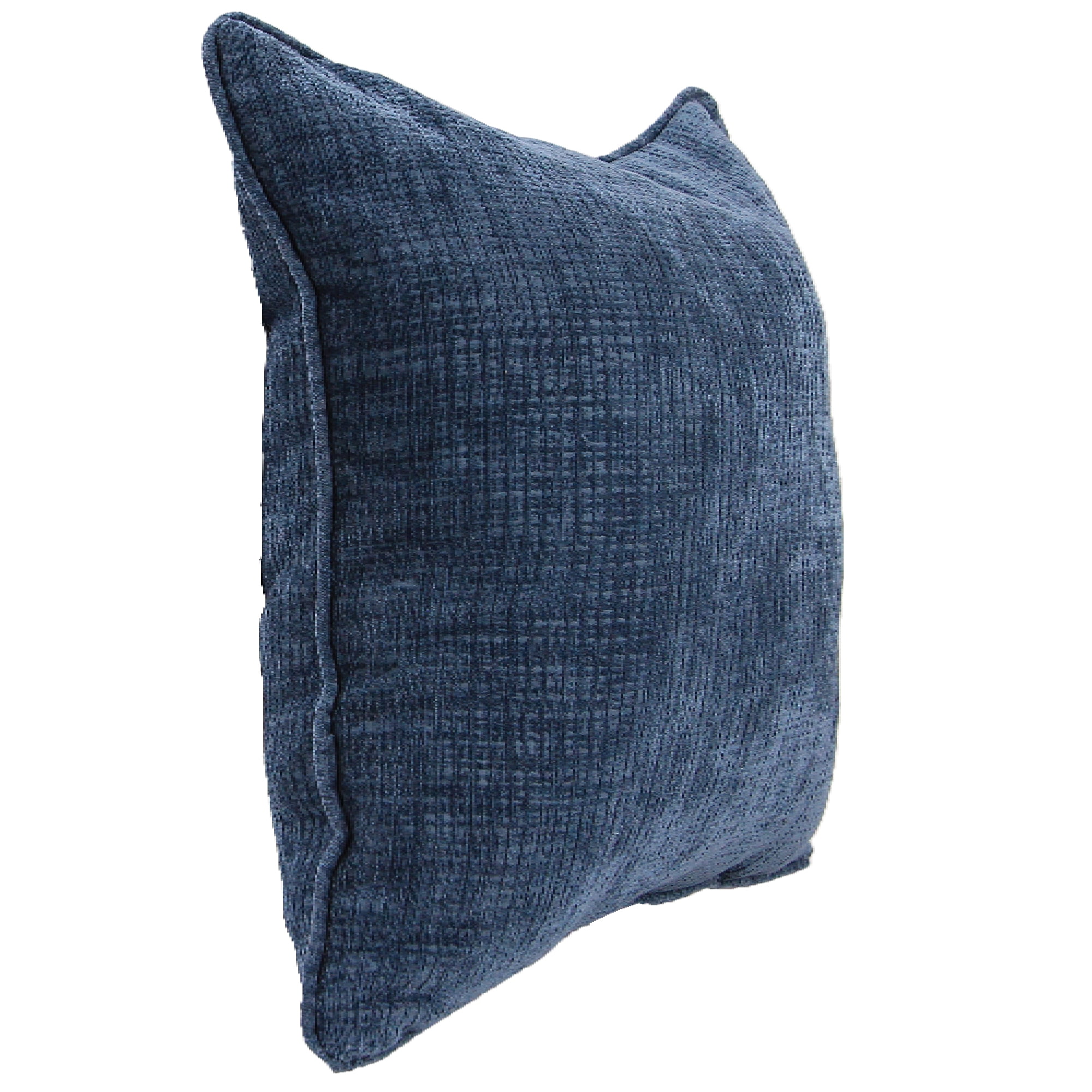 Jordan Manufacturing 18" x 18" Hatched Turkish Blue Solid Square Decorative Throw Pillow with Welt