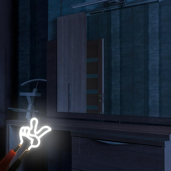 Masteelf LED Peace Gesture Neon Sign Wall Light Vintage Neon Light Decoration Cute Hand Sign For Home Bar Bedroom Decor Holiday Everyday Use