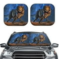 thumbnail image 2 of Rateoe Starry Night Charging Dinosaur Pattern 2 Piece Car Windshield Sun Shade Foldable | Front Windshield Shade for Sun, Heat and UV Rays | Sunshade for Car Front Window-Large, 2 of 6