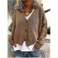 thumbnail image 2 of Womens Sweater Knitted Casual V-neck Solid Color Cardigan Sweater, 2 of 4