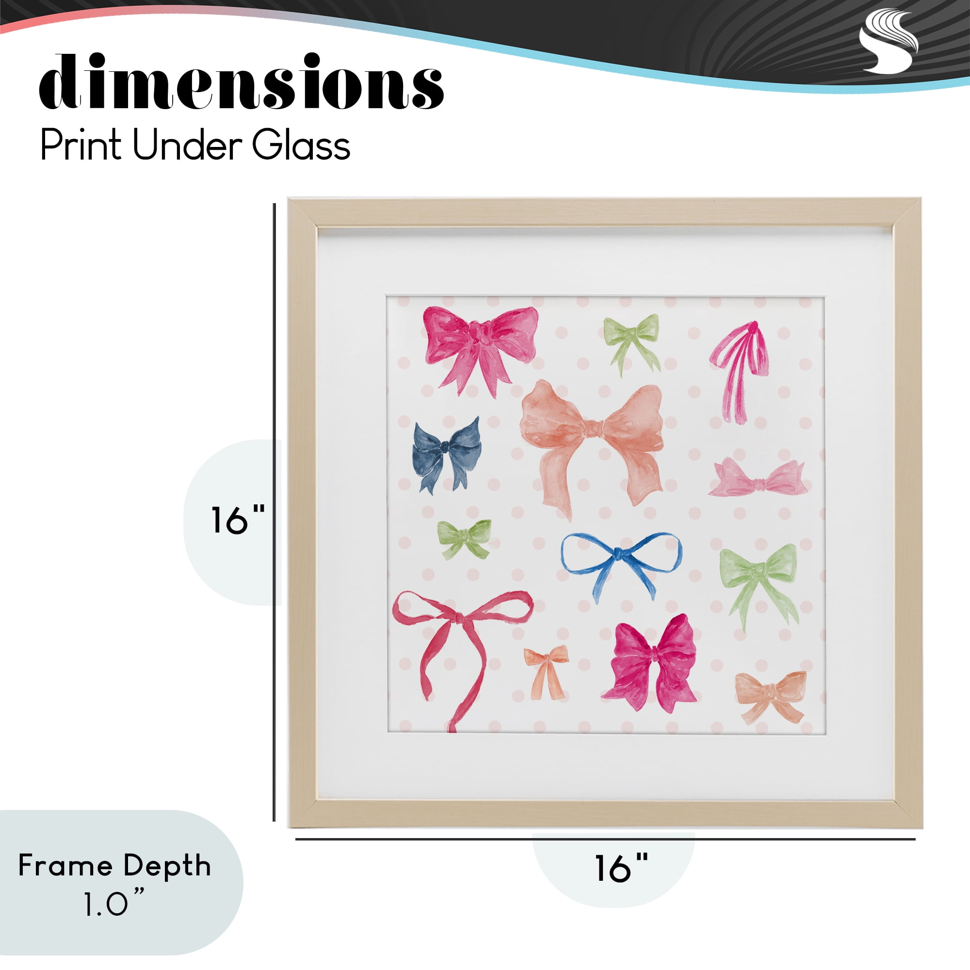 Stupell Industries Colored Bows on Plaid Birch Framed Print Under Glass, design by Lucille Price
