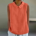 thumbnail image 2 of Ltctricy Tank Tops for Women Trendy Summer Cotton Linen Solid Color Collared Sleeveless Shirts Casual Loose Tunic Blouses, 2 of 5