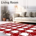 thumbnail image 2 of ODIKA 2'x3' Machine Washable Non-Slip Area Rug, Buffalo Checkered Farmhouse Lattice Holiday Hearth Accent High Traffic Rug, Red, 506394, 2 of 5
