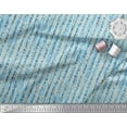 thumbnail image 2 of Soimoi Blue Cotton Voile Fabric Brush Stroke & Lines Abstract Print Sewing Fabric Yard 56 Inch Wide, 2 of 3
