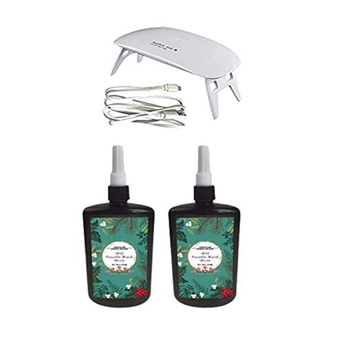 Résine Époxy Transparente en Cristal 2X250ML Résine Led avec Lampe pour Moules en Résine Bijoux Boucles d'Oreilles Collier Fabrication de Bracelets