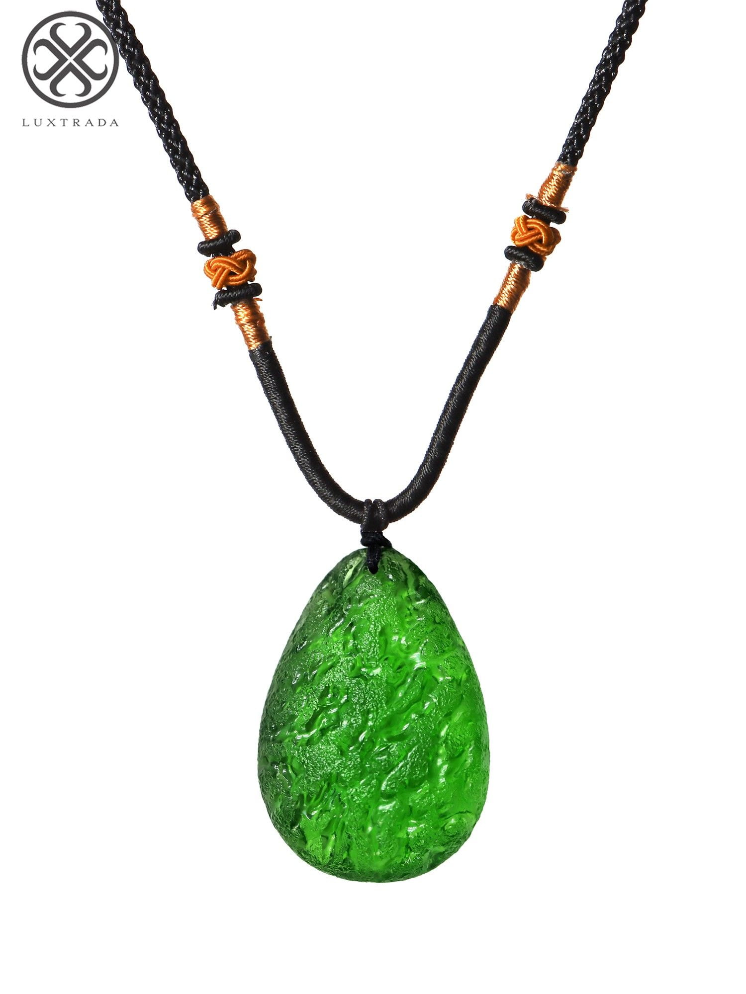 Genuine Moldavite and Emerald Dangle Pendant