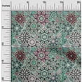 thumbnail image 2 of oneOone Velvet Green Fabric Moroccan Mosaic Floral Sewing Material Print Fabric By The Yard 58 Inch Wide, 2 of 4