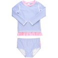 thumbnail image 1 of Baby/Toddler Girls Seersucker Long Sleeve Rash Guard Bikini, 1 of 5