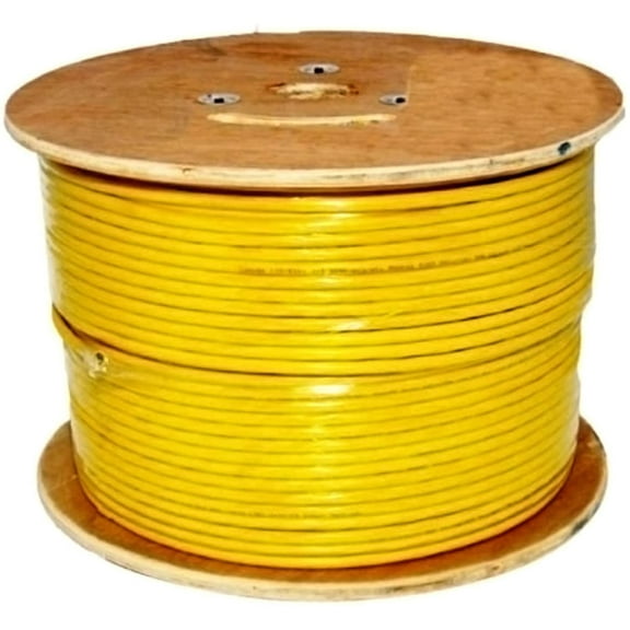 Vertical Cable 1000ft Solid Shielded Cat6 Cable - 23AWG F/UTP 550MHz CMR-Yellow