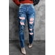 thumbnail image 3 of ABPHQTO Jeans de pierna recta desgastados con patchwork de corazón de San Valentín para mujer, 3 of 5