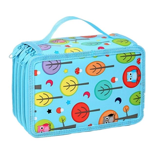 Estuche para lápices de colores con 72 ranuras, material escolar para lápices de acuarela Azul claro