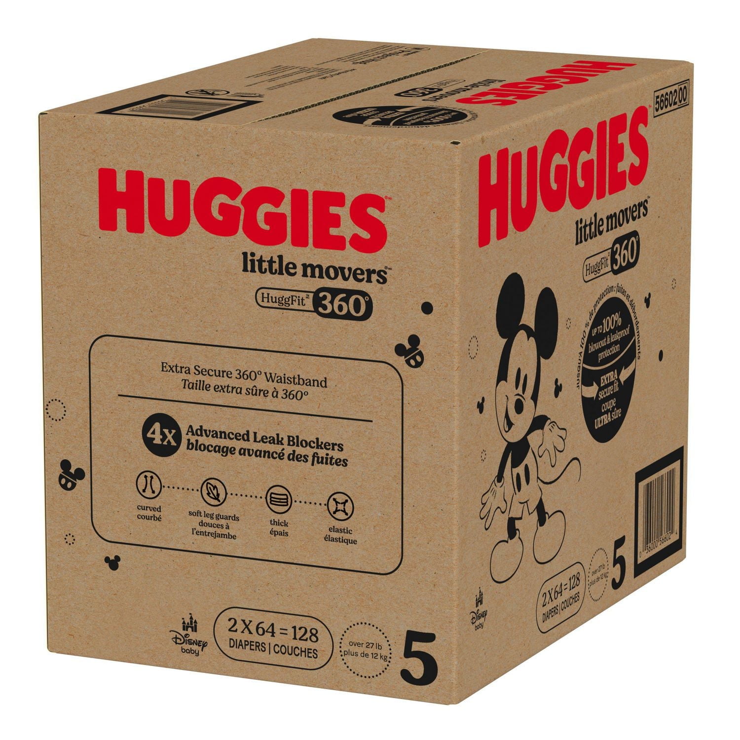 Huggies Little Movers HuggFit 360° Baby Diapers with 360° Waistband, Size 3-7