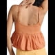 thumbnail image 3 of Camisola Babydoll Sin Mangas con Tirantes Finos y Dobladillo con Volantes Y2K para Mujer Color Naranja S, 3 of 8