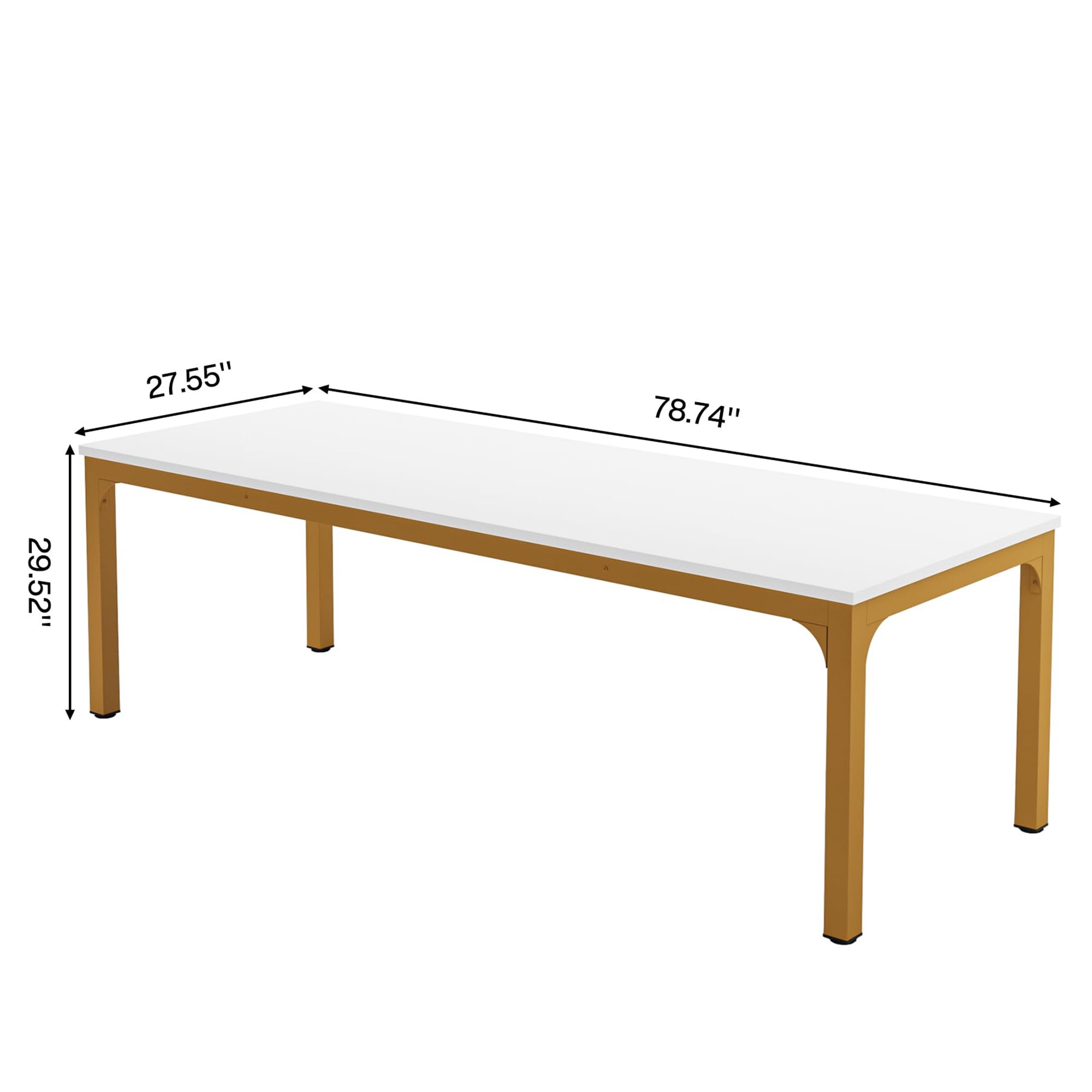 MAYEERTY 78.7" Extra Long Industrial Double Workstation Desk, 2-Person Home Office Desk with Heavy-Duty Metal Frame, 200lbs Capacity MDF Tabletop