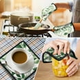 thumbnail image 4 of Green Leaves Modern Art Kitchen Oven Mitt and Pot Holder Sets 4 Pcs for Baking, Cooking and Grilling, Heat Resistant Up To 392 °F, 4 of 7