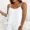 White, variant on Tank Tops For Women Summer Solid Color Spaghetti Strap Double Layers Pleated Loose Casual Chiffon Camisole With Beaded Vest Black-S