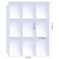 thumbnail image 2 of Fundas para páginas de álbum para cartas coleccionables HERKKA, 9 bolsillos, paquete de 100, 11 perforaciones, 2 of 7