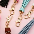 thumbnail image 6 of ZFSBZBS 6 Pcs PU Leather Tassels, 6 Inch Keychain Tassel Charm with Lobster Swivel for Jewelry Making, Handbag, DIY Crafts Gold, 6 of 7