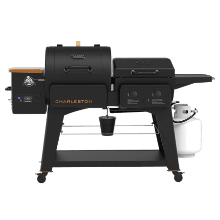 Pit Boss Combo Grill, Charleston 1000 Square Inch Pellet Grill and Gas Griddle, Onyx Series