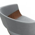 thumbnail image 3 of Simpli Home Lowell Mid Century Modern Adjustable Swivel Bar Stool in Stone Grey Vegan Faux Leather, 3 of 12