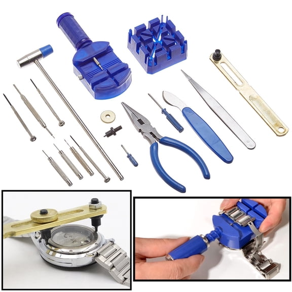 16-Piece Watch Repair Kit for Battery Replacement, Band Changes, Adjustments