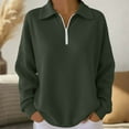 thumbnail image 2 of Women's Knit Top 1/4 Zip Pullover Textured Sweatshirt Long Sleeve Loose Fit Casual Tunic Tops, 2 of 6