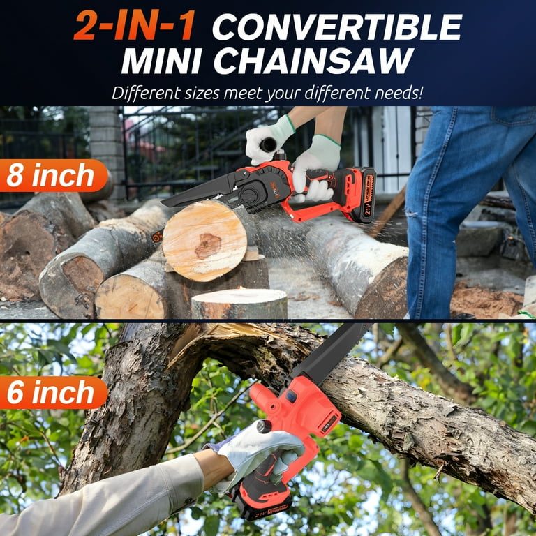 UNTIMATY 6-Inch Mini Chainsaw, Cordless, Rechargeable
