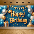 thumbnail image 7 of Yatrandify Decorative Design Happy Birthday Banner Balloon Decoration Party Backdrop Crown Theme for Birthday Party Indoor Celebration, 7 of 7