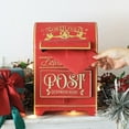 thumbnail image 3 of Letters to Santa Mailbox North Pole Post Vintage Xmas Mailbox Decoration Christmas Farmhouse Decoration Rustic Metal Christmas Table Ornament Red, 3 of 9