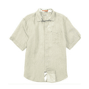 $115 Tommy Bahama Line In The Sand Linen Short-Sleeve Woven Shirt,Dusty Thyme,M