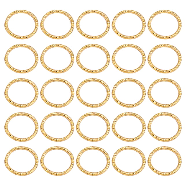 Milisten 100PCS DIY Jewelry Accessories Embossing Jump Ring Delicate Embossing Ring Single Twisted Lines Loop Ring Buckle Ring Jewelry Connecting Ring for Jewelry Making (Golden)