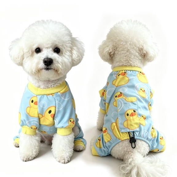 Adjustable Four-Legged Pajamas,Dog Recovery Suit Shedding Suit ,Cute Soft Puppy Clothes Dogs Pjs Onesies,Giraffe XS