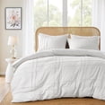 thumbnail image 2 of Regency Heights Twin/Twin XL Duvet Cover Set, Soft Washed Pleated Duvet Cover Twin/Twin XL, 2-Piece Dorm Bedding Set with Pillow Shams, White, 2 of 12