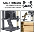 thumbnail image 4 of 70in Tall Cat Tree for Indoor Cats, Multi-Level Cat Tower with Scratching Posts, Dangling Toys, Condos and Platforms, Pet Furniture for Climbing Sleeping Playing, Dark Gray, 4 of 5