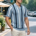 thumbnail image 6 of Ankishi Knitted Shirts for Men V Neck Short Sleeve Summer Casual Knit Textured Hollow Out Golf Shirts for Vacation Business, 6 of 8