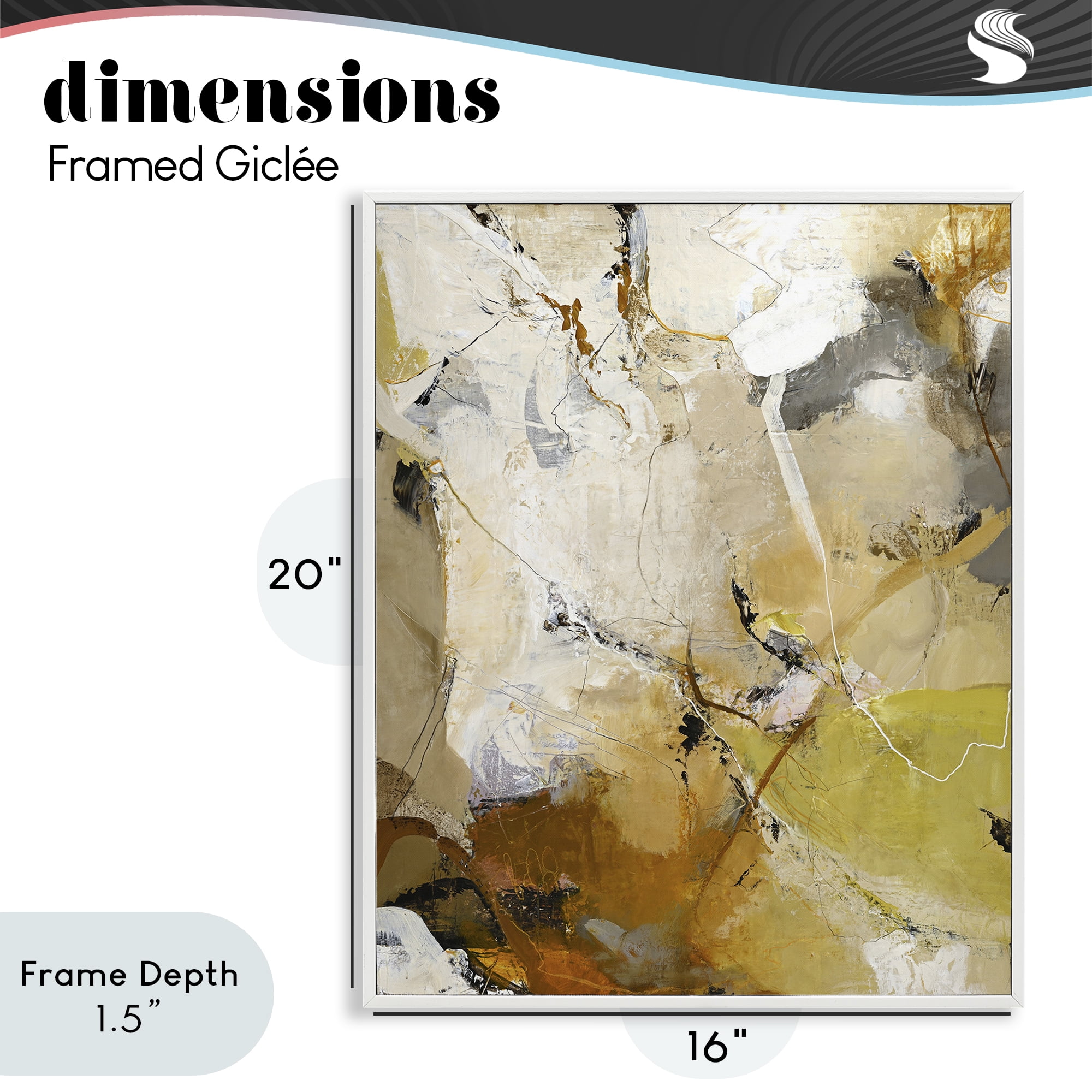 Stupell Industries Warm Earth Tones In Motion White Framed Giclee Art, design by Design Fabrikken