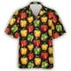 thumbnail image 4 of Camisa hawaiana con estampado 3D de pimientos, tomates y zanahorias para hombre, blusas hawaianas con estampado de verduras verdes, blusas informales con solapa, 4 of 5
