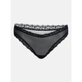 thumbnail image 6 of Joyspun Women's Sheer Lace Thong Panties, 3 Pack, Rio Plum/Green Tropic/Black, Size S, 6 of 9