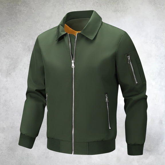 Letdown Men's Bomber Jacket Lightweight Casual Windbreaker Zip Up Padded Coats Fashion Windproof Coat Spring Fall Varsity