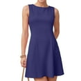 thumbnail image 2 of vigerkar Women's 2025 Summer Sleeveless Tank Mini Dresses Crew Neck A Line Flare Party Short Dress Navy, S, 2 of 6
