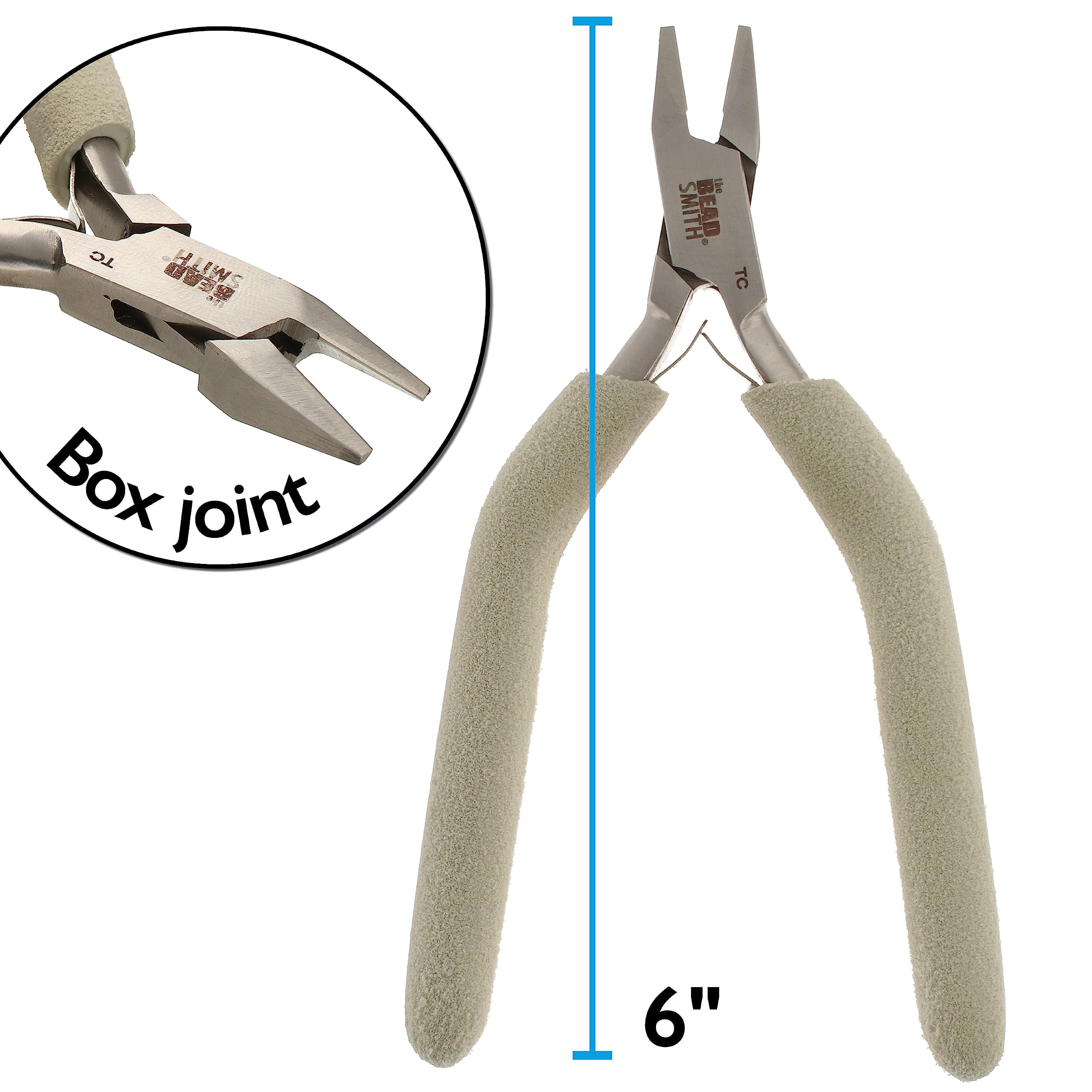 The Beadsmith Wire Tool Set - 3-Piece Kit (Flat Nose, Tungsten Carbide Flush Cutter & 6-in-1 Wire Looper), Elongated, Comfortable Handles with Double-Leaf Springs