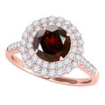 thumbnail image 2 of Aonejewelry 1.45 Carat Ttw Halo Created Ruby and Diamond Bridal Set In 14k Rose Gold, 2 of 4