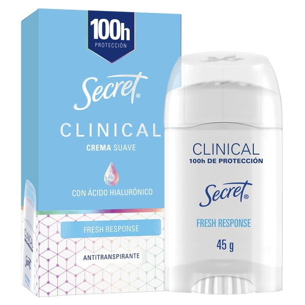 Desodorante Mujer Secret Clinical con Ácido Hialurónico Crema Suave Fresh Response 45 g