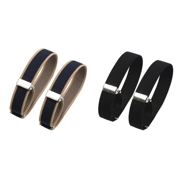2 Pack(Black 1PCS & Blue 1PCS) Multipack Belt Men without Buckle Women's formal Wear New Woodsman Belt Women's Stretch Elastic Arm Bracelet 2Cm Shirt Sleeve Ring