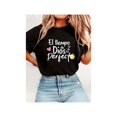 thumbnail image 1 of Cotton Short Sleeve T-Shirt'S Black T-Shirt - "el Tiempo De Dios es Perfecto" inspirational Quote, Faith-Based Design with Heart & Sun Graphics - Soft Polyester Fabric, Casual Short Sleeve Round, 1 of 6