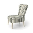 thumbnail image 3 of Designart "Finding Balance In Linearity" Grey strip Upholstered Accent Chair - Modern Arm Chair For Living Room, 3 of 7
